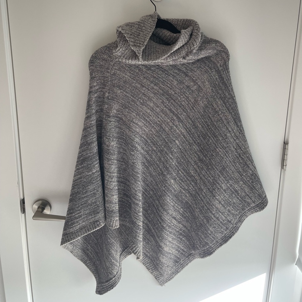 Barefoot Dreams Gray Knit Poncho